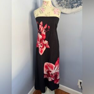 Camila Coelho Strapless Linen Blend Orchid Dress